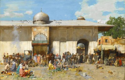 Eine Marktszene von Alberto Pasini